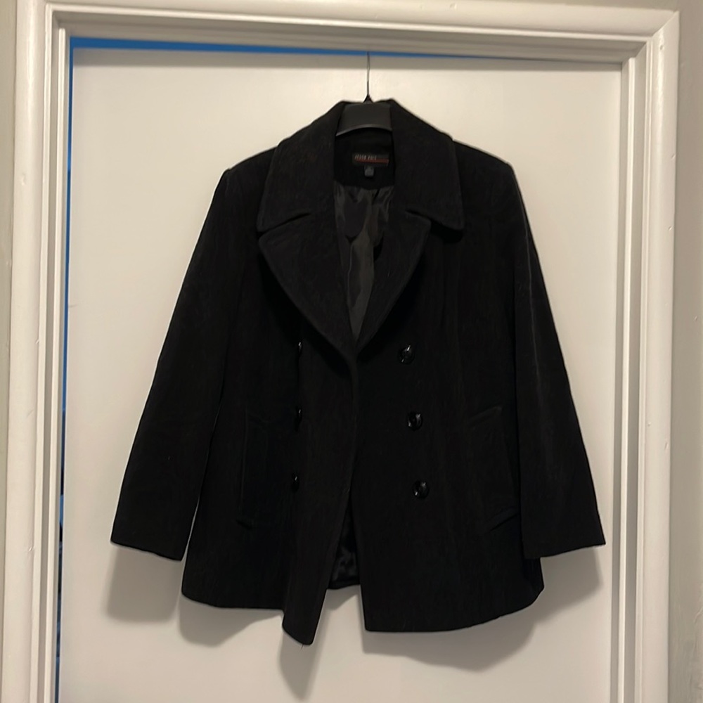 Jason Kole Women's Double-Breasted Faux-Wool Peacoat (XL)